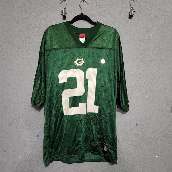 Nwot vintage reebok mens green bay packers Charles Woodson Jersey Size Large 21